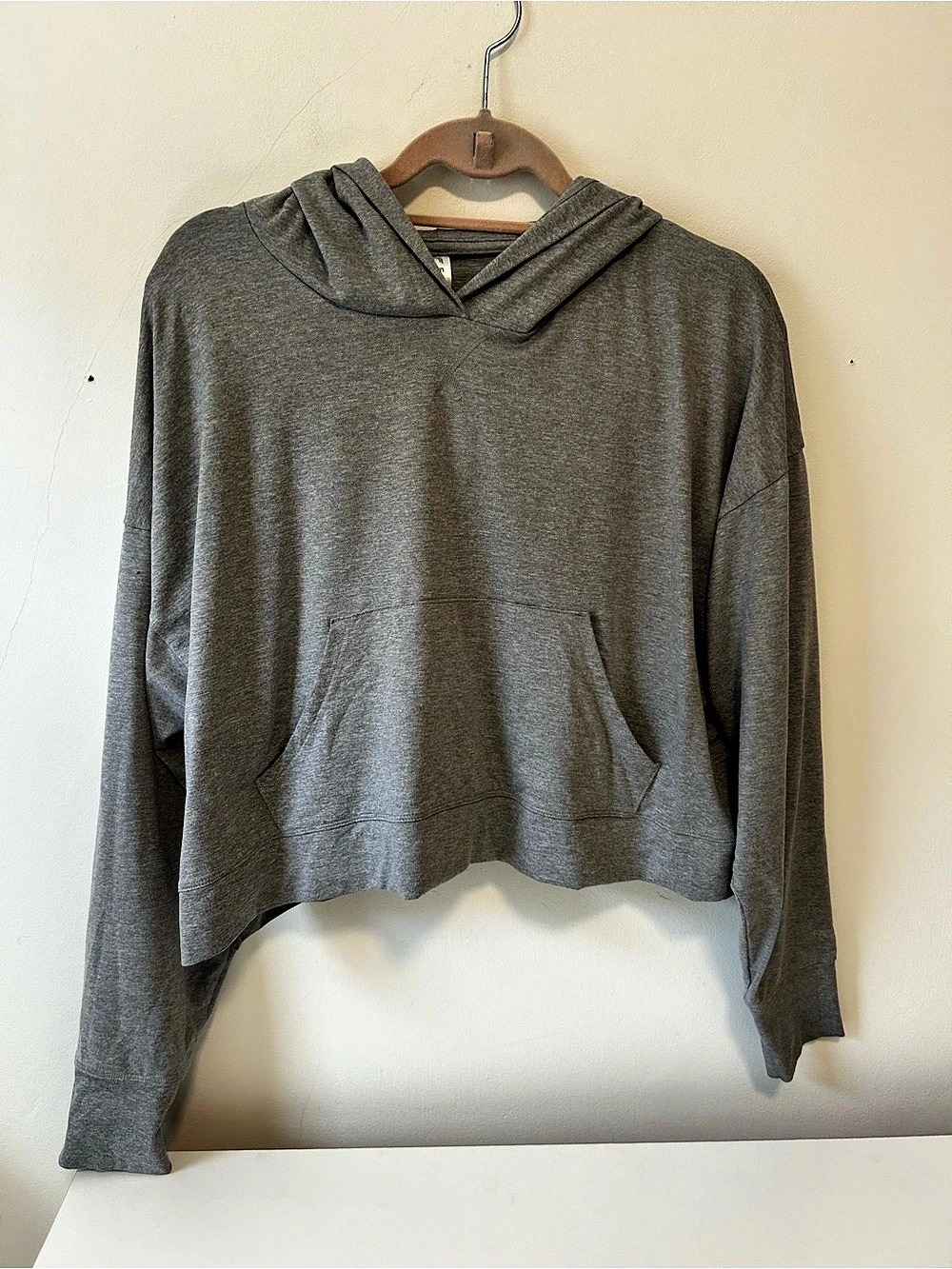 Fabletics Cloud Jersey Cropped Hoodie Women's Gray